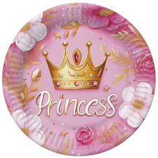 Hercegnő Crown papírtányér 8 db-os 22,7 cm party kellék