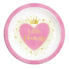 Hercegnők Little Princess papírtányér 8 db-os 23 cm FSC party kellék