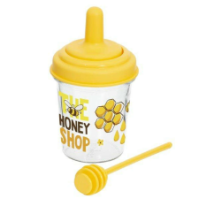 HEREVIN Honey Shop méztartó üveg műanyag fedővel és mézcsurgatóval, 320 ml papírárú, csomagoló és tárolóeszköz