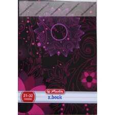 Herlitz 4-8. osztályos vonalas füzet, Pink virágos (A5/21-32) füzet