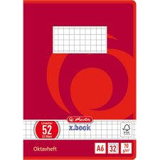 Herlitz A6 32lapos kockás füzet - Piros (00413633) füzet