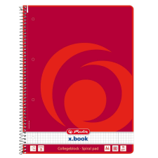 Herlitz Spirálfüzet HERLITZ A/4 80 lapos perforált lyukasztott kockás (00306456) füzet