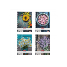 Herlitz Spirálfüzet Herlitz Flower, A/5, kockás, 80 lap füzet