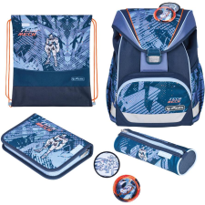 Herlitz UltraLight Plus TechMech Iskola táska szett - Kék mintás (50048977) iskolatáska