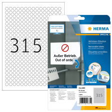 HERMA 10 mm Kör címke tintasugaras és lézer nyomtatóhoz (7875 címke / csomag) etikett