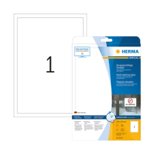 HERMA 190*275 mm-es Herma A4 íves etikett címke, fehér színű (25 ív/doboz) etikett