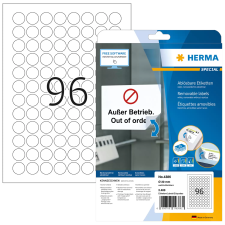 HERMA 20 mm Kör címke tintasugaras és lézer nyomtatóhoz (2400 címke / csomag) etikett