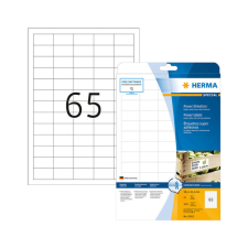 HERMA 38,1*21,2 mm-es Herma A4 íves etikett címke, fehér színű (25 ív/doboz) etikett