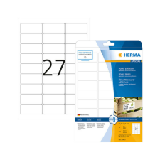 HERMA 63,5*29,6 mm-es Herma A4 íves etikett címke, fehér színű (25 ív/doboz) etikett