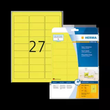 HERMA 63.5 mm x 29.6 mm Papír Íves etikett címke  Neon sárga  ( 20 ív/doboz ) etikett