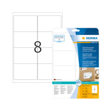 HERMA 99,1*67,7 mm-es Herma A4 íves etikett címke, fehér színű (25 ív/doboz) etikett