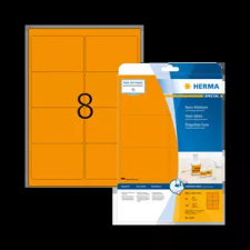HERMA 99.1 mm x 67.7 mm Papír Íves etikett címke  Neonnarancs  ( 20 ív/doboz ) etikett
