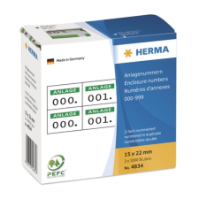 HERMA Anlagennr. selbstkl. 2-fach 15x22 mm Aufdruck grün (4834) etikett