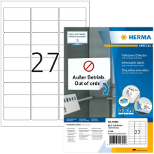 HERMA Etiketten A4 weiß 63,5x29,6 mm ablösb. Papier 2700 St. (10300) etikett
