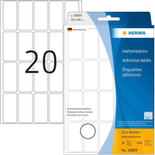 HERMA Vielzwecketiketten weiß 19x40 mm ablösbar  640 St. (10609) etikett