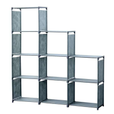 Herzberg 9 szintes lépcsős könyvespolc - 125x125 cm szürke bútor