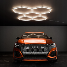  Hexagon LED hatszögletű mennyezeti panel lámpa világítás garázsműhelyhez 298x209cm világítás