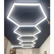 Hexagon LED hatszögletű mennyezeti panel lámpa világítás garázsműhelyhez 298x209cm műhely lámpa