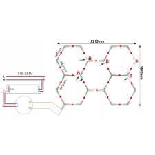  Hexagon RGB LED hatszögletű mennyezeti panel lámpa világítás garázsműhelyhez + App távirányító világítás