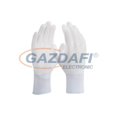 HF8-FH kötött kesztyű PU mártással, 8-as méret, fehér