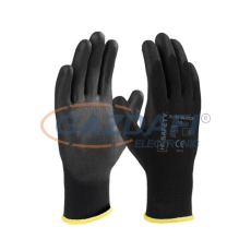  HF9-FK kötött kesztyű PU mártással, 9-es méret, fekete