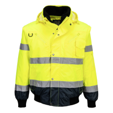  Hi-Vis 3 az 1-ben kontrasztos bomber dzseki PW_C465YNRXL Sárga/Navy - XL méret