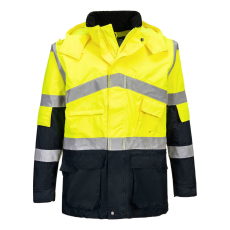  Hi-Vis kéttónusú lélegző kabát PW_S760YNRXL Sárga/Navy - XL méret