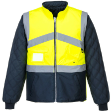 Hi-Vis kéttónusúkabát - kifordítható PW_S769YNRM Sárga/Navy - M méret láthatósági ruházat