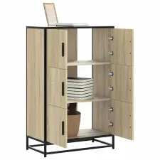  Highboard sonoma tölgy 68x35x106,5 cm gépelt fa és fém bútor