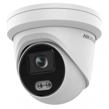 Hikvision 2 MP WDR fix ColorVu AcuSense IP dómkamera; láthatófény; beépített mikrofon megfigyelő kamera