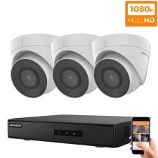 Hikvision 3 dome biztonsági kamerás IP kamera rendszer 2MP Full HD megfigyelő kamera