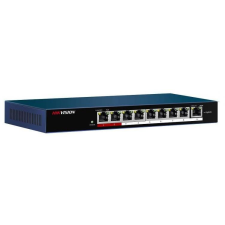 Hikvision DS-3E0109P-E 9 port 100Mbps unmanaged Switch PoE hub és switch