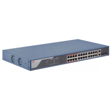 Hikvision DS-3E1326P-EI 24 Port Fast Ethernet Smart PoE Switch hub és switch