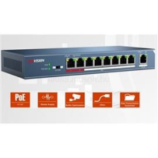 Hikvision Switch PoE - DS-3E0109P-E (8 port 100Mbps, 123W, 1 uplink port, L2) (DS-3E0109P-E) hub és switch