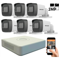 Hikvision TurboHD-TVI 6 kamerás kamerarendszer 2MP megfigyelő kamera