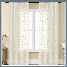  Hímzett sárga gézfüggöny – 2 db VX56455 lakástextília