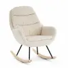  Hintaszék, relaxációs szék kordbársony kárpitozással, Krém-bézs színű