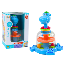  Hippo baba pörgettyű színes golyókkal - kék egyéb bébijáték