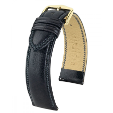 Hirsch Ascot borjúbőr óraszíj, fekete 19/18L óraszíj