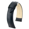 Hirsch Duke borjúbőr óraszíj, fekete, 23/20L