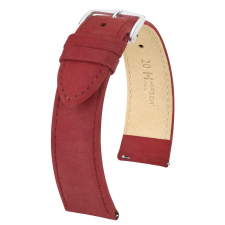 Hirsch Osiris Nubuck borjúbőr óraszíj, burgundi, 16/14M óraszíj