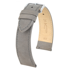 Hirsch Osiris Nubuck borjúbőr óraszíj, szürke, 16/14 óraszíj