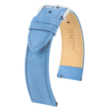 Hirsch Osiris Nubuck borjúbőr óraszíj, világoskék, 16/14M óraszíj