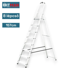  Hitman Egyoldalas Aluminium Létra 157cm magas, 8 lépcsőfokos, 125 kg HT-NIL-6486 létra és állvány