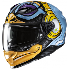 HJC F71 Monkey DJ MC23 zárt motoros bukósisak kék-sárga bukósisak
