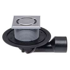 HL HL 80 balkon- és terasz összefolyó, 100x100mm inox lefolyóráccsal fürdőkellék