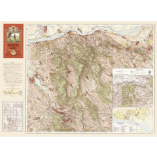 HM Gerecse falitérkép antik, faximile 1936 HM térkép