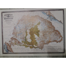 HM Magyarország hegy-, sík- és vízrajzi viszonyainak térképe, falitérkép 75x53 cm térkép