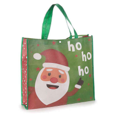HO HO Mikulás dísztasak / műanyag szatyor - zöld - 44,5x11x40 cm ajándéktasak