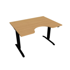  Hobis Motion Ergo elektromosan állítható magasságú íróasztal - 2 szegmensű, standard vezérléssel Szélesség: 120 cm, Szerkezet színe: fekete RAL 9005, Asztallap színe: bükkfa íróasztal